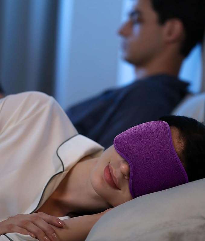 Sleep Mask for Women Men - Eye Masks for Side Sleepers, 3D Contoured Night Blindfold 100% Blockout Pressure-Free, Soft Lightweight Breathable Eye Cover Shade Sleeping for Airplane, Travel, Nap