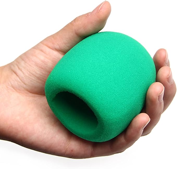 Fielect 2Pcs Microphone Cover Foam Mic Cover Handheld Microphone Windscreen Shield Micro Foam Filter Green for KTV Broadcasting