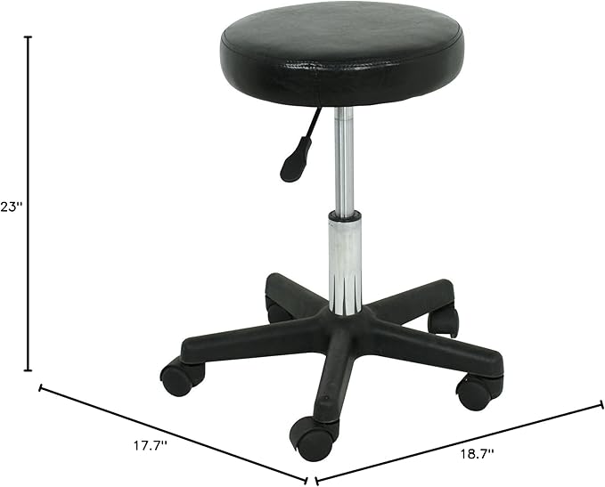 ZENY Adjustable Swivel Stool Chair Hydraulic Rolling Stool for Beauty Salon Massage Spa Medical Tattoo Drafting with PU Leather Cushion(Black - 2 Pack)