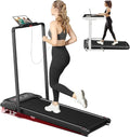 SubSun 2 in 1 Folding Treadmill, Walking Pad with Handle Bar, Under Desk Treadmill with 265 Lbs Capacity for Office, Remote Control