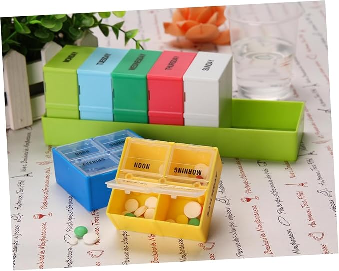 1set Large Capacity Portable Medicine Organizer for Weekly Storage Compact Pill Case Compartments for Home Office and Travel Green