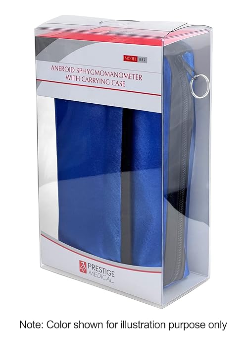 Prestige Medical Adult Premium Aneroid Sphygmomanometer with Matching Carry Case, Navy Blue (Model: 882-NAV)