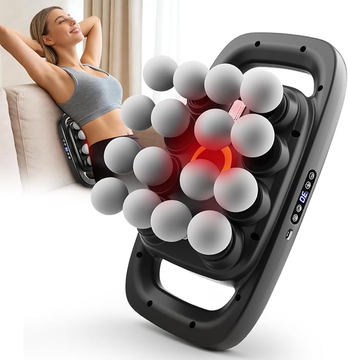 16 Head Massage Gun Set, Deep Tissue Massage Gun Portable with 3 Modes & 30 Intensities, Portable Quiet Percussion Massager for Legs, Waist, Back, Neck, Buttocks Muscles Fatigue Relief