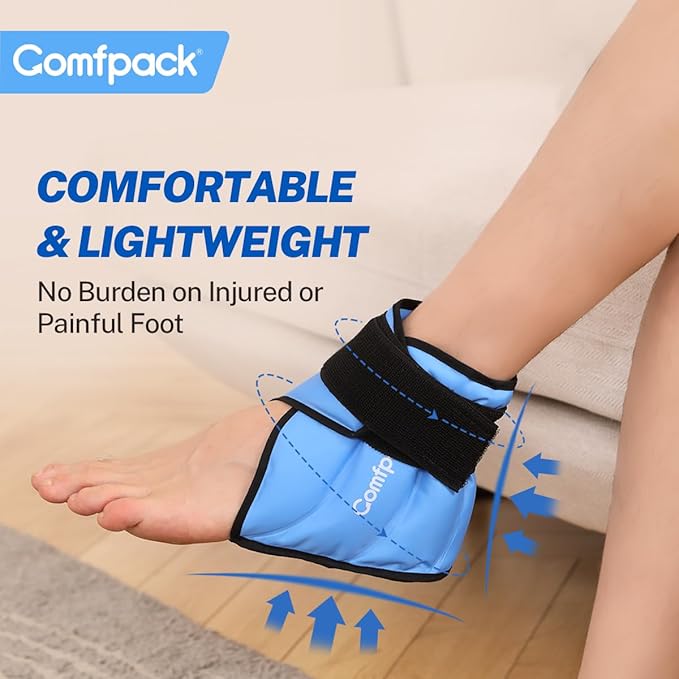 Heel Ice Pack Wrap for Plantar Fasciitis Relief, Ankle Ice Pack Wrap for Swelling, FSA Eligible, Reusable Gel Cold Pack for Foot Pain Relief, Achilles Tendonitis, Ankle Sprain, Heel Pain