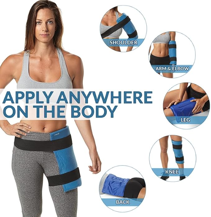 ComfiLife Ice Packs for Injuries – Reusable Hot and Cold Pack with Wrap – Soft Gel Ice Packs for Back, Shoulder, Hip, Knee, Elbow, Joint Pain Relief – Heat & Cold Therapy (Large (Pack of 1))