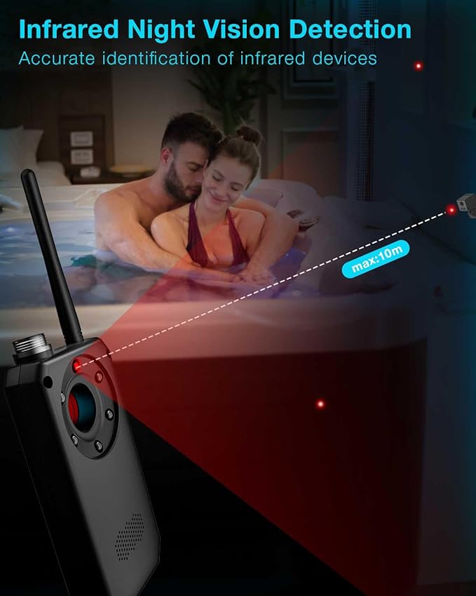 Hidden Camera Detectors,Bug Detectors, GPS Tracker Detector,Hero Privacy Pen, rf Detector,Anti spy Detector,Listening Device Detectors in Travel,Car,Bath,Office,Hotel to Protect Privacy;（Black）