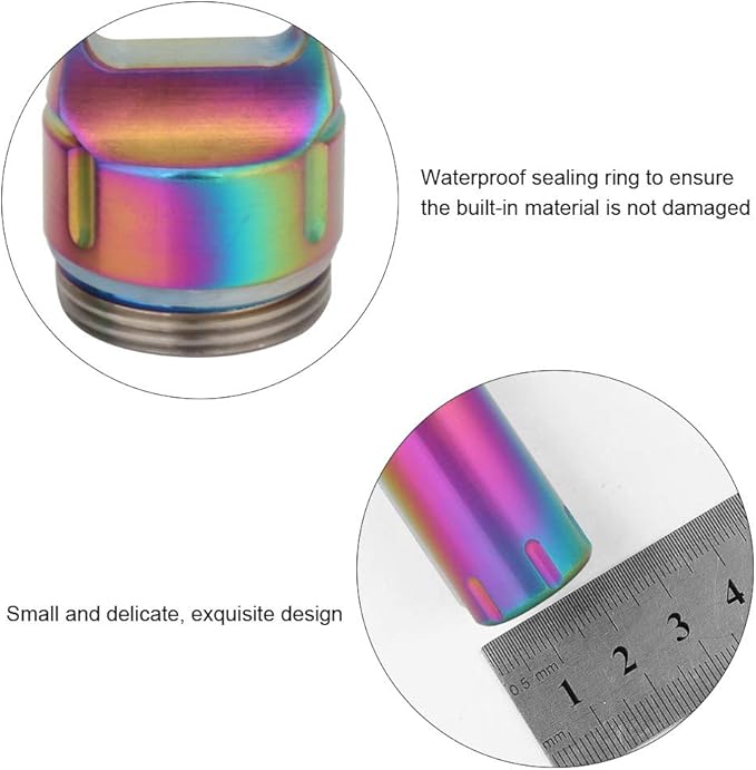 Organizers, Portable Box Case Stainless Steel Pills Case Container Bottles Keychain for Women Man Elderly Outdoor Sports Travel Holder (Colorful)
