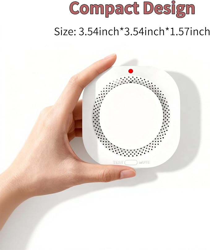 Smoke Detectors for Home,Photoelectric Wireless Fire Alarms Replaceable Battery Powered,Portable Smoke Alarm with Test/Mute Button,Attic Smoke Detector,3 Pcs(Battery Not Included)