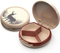 Serfeymi Small Pill Case for Purse, Unique Artistic Patterns Travel Pill Box with 3 Compartments, Portable Mini Pill Organizer for Pocket, Decorative Pill Container for Purse - White(Moonlit Stag)