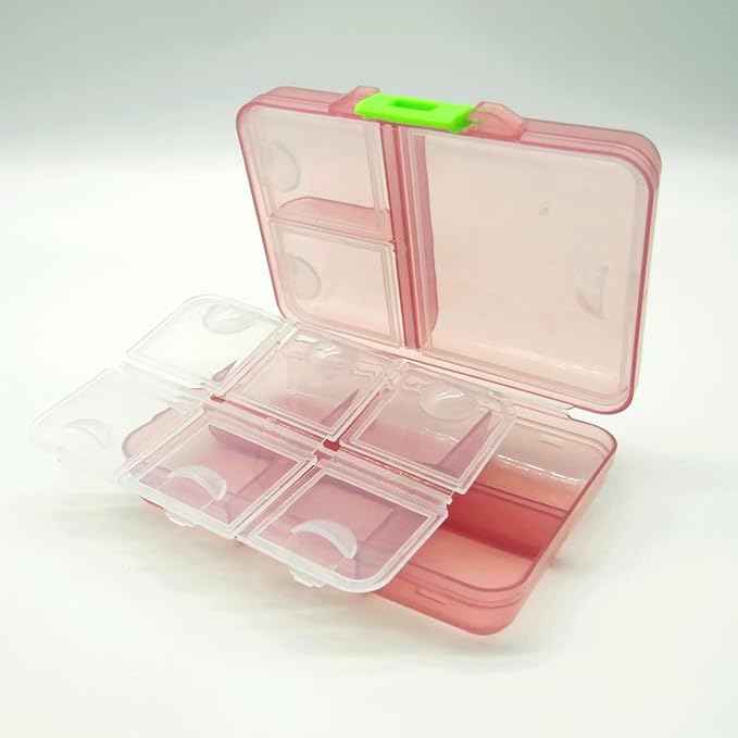 Weekly Pill Organizer, Waterproof 7 Day Large Daily Pill Box Reminder, Cute Vitamin Case Compact Medicine Container, Portable Travel Pill Holder Supplement Medication Calcium Tablet Dispenser