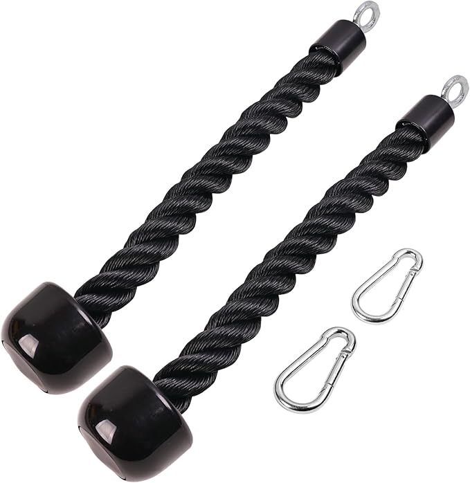 EnriQ Tricep Rope Pull Down,Heavy Duty Triceps Kit Easy to Grip & Non Slip Cable Attachment Ideal for Home Gym Face Pulls Tricep Push Down Rope System