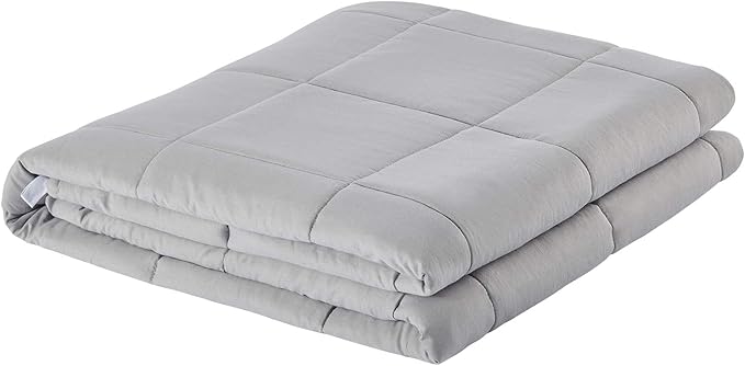 RelaxBlanket Weighted Blanket | 60''x80'',10lbs | for Individual Between 90-140 lbs | Premium Cotton Material with Glass Beads | Light Grey