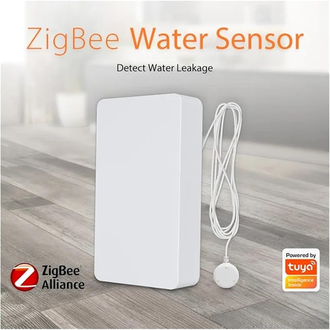 Smart Zigbee WiFi Air Quality Sensor Monitor, Indoor Air Box Detector, PM2.5 CO2 Meter Formaldehyde VOC Temperature Humidity Sensor with Gateway(Zigbee Water Sensor)