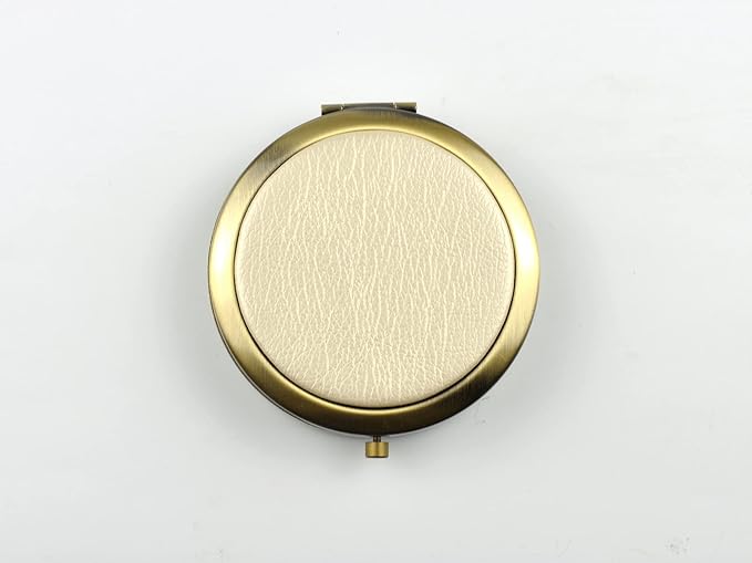 Retro Compact Pill Case with Mirror for Purse Travel Medicine Organizer (Light Gold), PC02