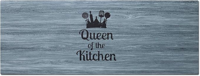 J&V TEXTILES 20" x 55" Comfort Collection Kitchen Anti-Fatigue Runner Mat (Queen of The Kitchen)