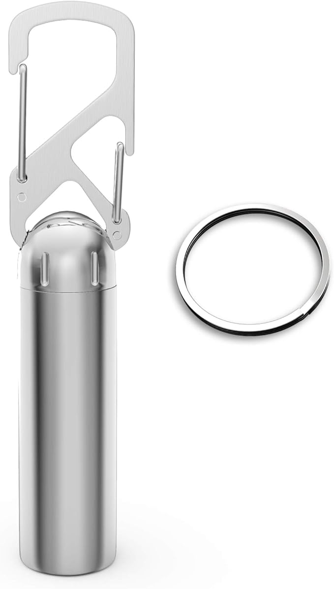 Divoti Precision CNC Machined Stainless Steel Emergency Pill Holder Keychain - Medium