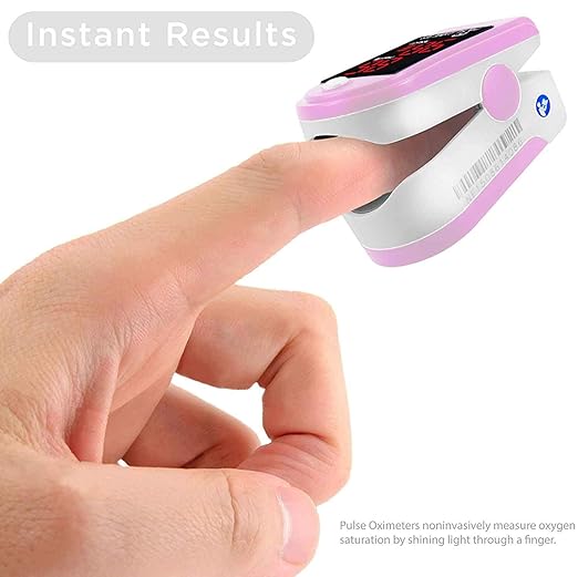 ® FL400P Pulse Oximeter with Carrying Case, Batteries, Neck/Wrist Cord - Pink