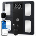 GE Smart Scale for Body Weight and Fat, Digital Bathroom Scales BMI Body Fat - Bluetooth 13 Body Composition Monitor for Muscle Mass People with App, Accurate 400lb Weighing, Rechargeable-Black