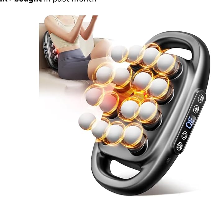 Msg - 16 Heads Deep Tissue Percussion Massager, Anti Fatigue Device, Red Light Quiet Therapy - Muscle Massage Gun for Back, Shoulders, Legs and Body Muscle Pain Relief