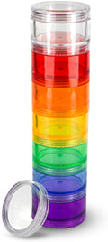 GMS 7 Day Medicine Pill Organizer - Unbreakable Stackable Pill Box, Easy to Screw Together Lid - Ideal for Travel, Fits Small Tablets & Vitamin Supplements, Organize Your Weekly Medicine, Medium
