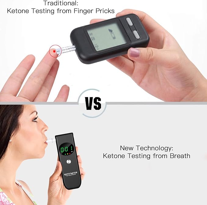 Professional Ketone Breath Meter Portable Breath Ketosis Meter - Ketone Monitors Analyzer with 10 Mouthpieces | Ketone Testing & Monitoring to Track Your Ketosis Status