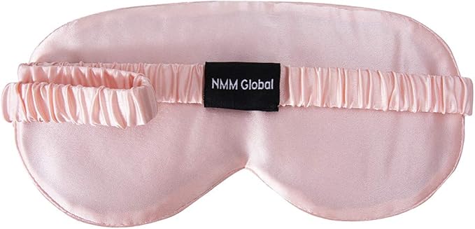 Mulberry Natural Silk Sleep Mask for Women & Men with Elastic Strap, Super Soft Sleeping Eye Mask, Size M, (Pink)