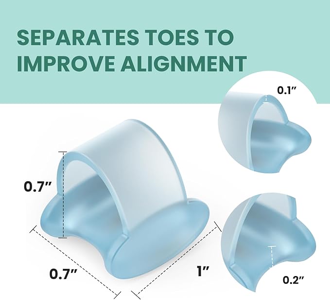 Welnove Pinky Toe Separator,Toe Spacer, Bunion Corrector for Women,Preventing Rubbing & Relieve Pressure, 12PCS, Blue