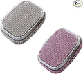 2PCS Pill Case Organizer,Rhinestone Pill Holder Portable Travel Pill Box,Pocket Pill Case Medicine Organizer,Small Pill Holder Case