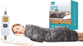 Ruqiji 17''x33'' Weighted Heating Pad, 5.2lbs with 12 Temperature Settings& Countdown Display, Pain Relief for Back/Neck/Shoulders/Abdomen/Legs, Birthday Gifts for Mom Dad Women Men (Dark Gray)