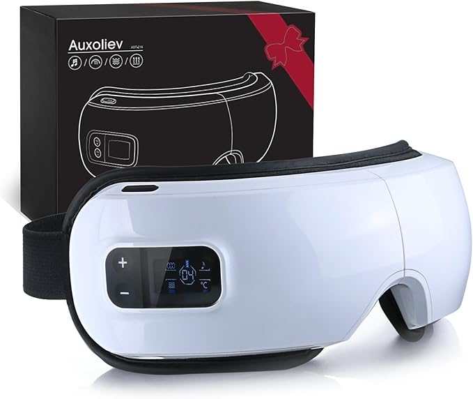 Upgraded Eye Mask Massager with Heat & Compression -Reduces Migraines, Dark Circles & Dry Eye - Improves Sleep - Ideal Gift