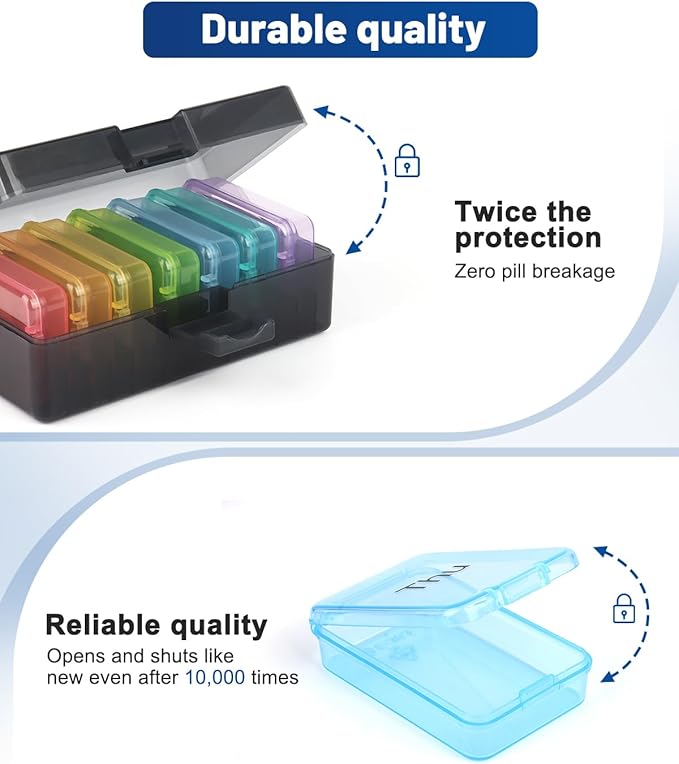 Weekly Pill Organizer - Pill Box 7 Day, Cotatoc Daily Pill Case with Large Capacity Compartments, Medicine Pill Organizer for Travel, Fish Oil Vitamins and Supplements