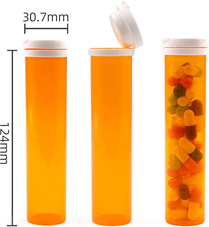 Desiccant Cap Pill Bottle, 60ml 20 pcs Medicine Bottle, Pill Bottles Empty with Caps, Empty Pill Bottles, Prescription Medicine Containers Travel Airtight Pill Airtight Medicine Container