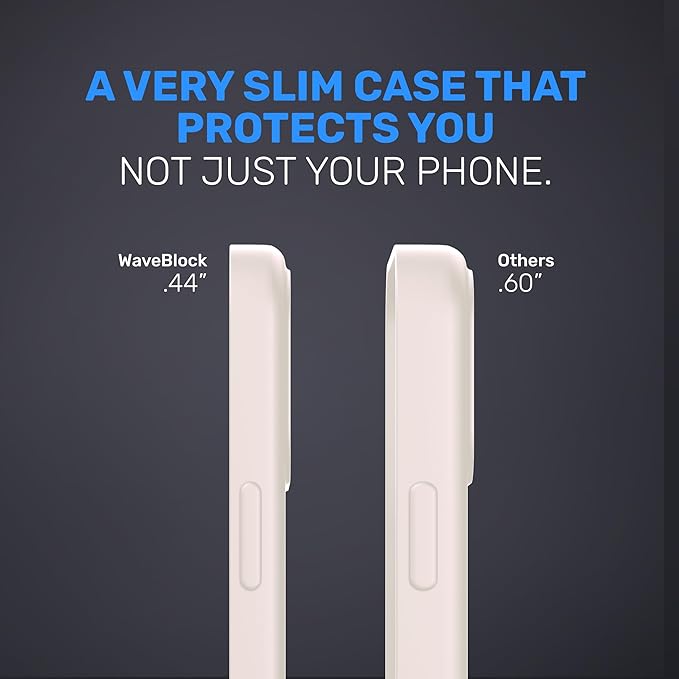 WAVEBLOCK EMF Protection Silicone iPhone Case Compatible with iPhone 16 Pro Max, Radiation Blocker, 5G Shield Reduction, Lightweight, USA Patented and Tested in FCC Lab, Stone
