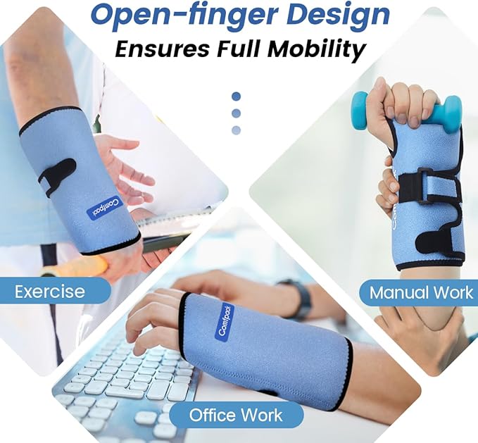Wrist Ice Pack Wrap for Carpal Tunnel Relief, FSA Eligible, Gel Ice Pack for Injuries Reusable for Hand Pain Relief, Hot Cold Compression Wrist Brace for Surgery Recovery, Gift
