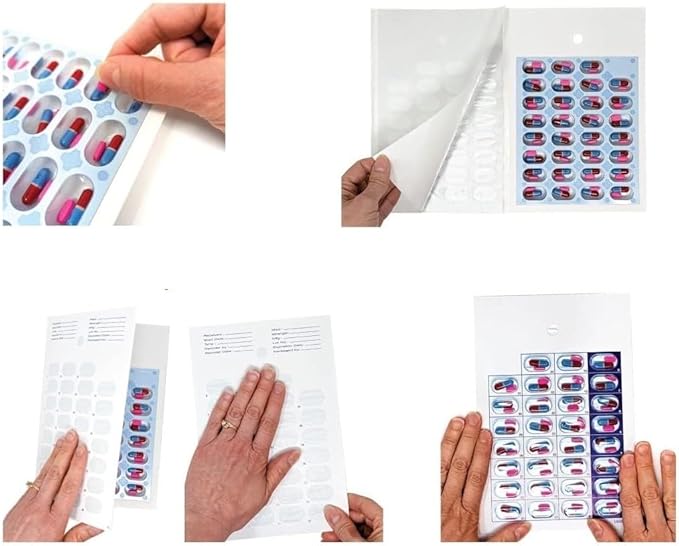 31 Day Cold Seal Pill Blister Cards – Monthly Disposable Medication Organizer for Caregivers, Summer Camps, Pharmacists, and Daily Pill Management (Pack of 10)
