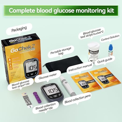 MicroTech Blood Glucose Monitor Kit 100 Strips & Lancets, No Coding, 500 Storage, Wider HCT for Family