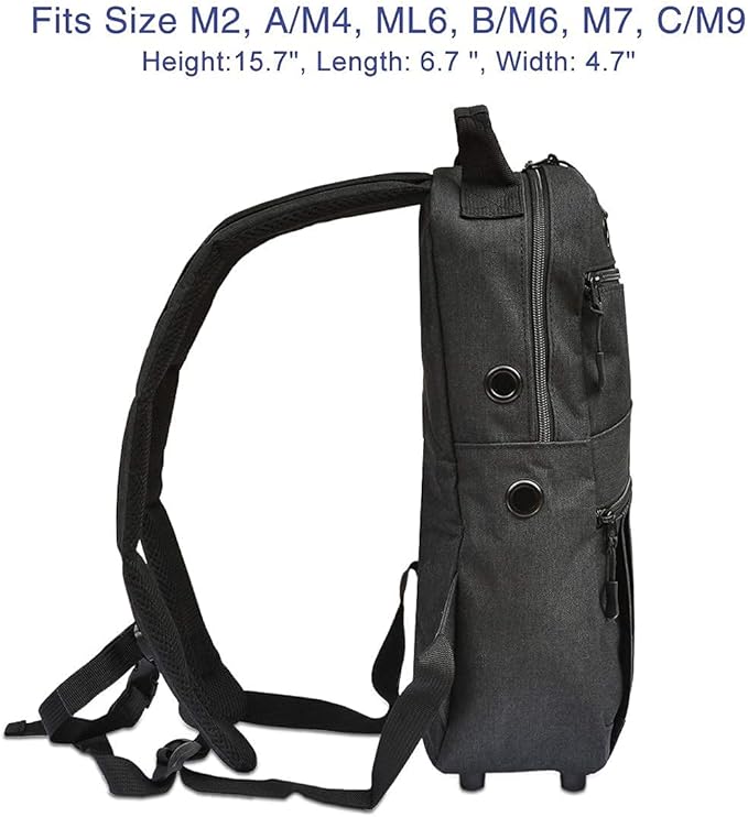 Oxygen Tank Backpack O2 Cylinder Carrying Holder Bag Fit Size M4/A, M6/B, M9/C, M2, ML6 -black (not for the D Oxygen Tank)