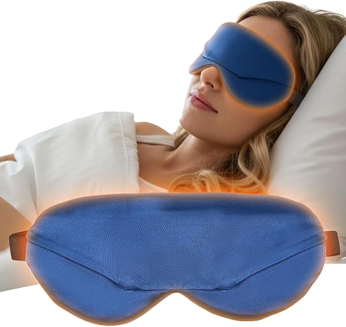 Heated Eye Mask-Cordless Eye Mask for Dry Eyes,Electric Warm Compress for Eyes,Improved Sleep, Blackout Eye Heating Pad for Eye Relief,Rechargeable Warming Eyes Mask for Travel with Washable Cover