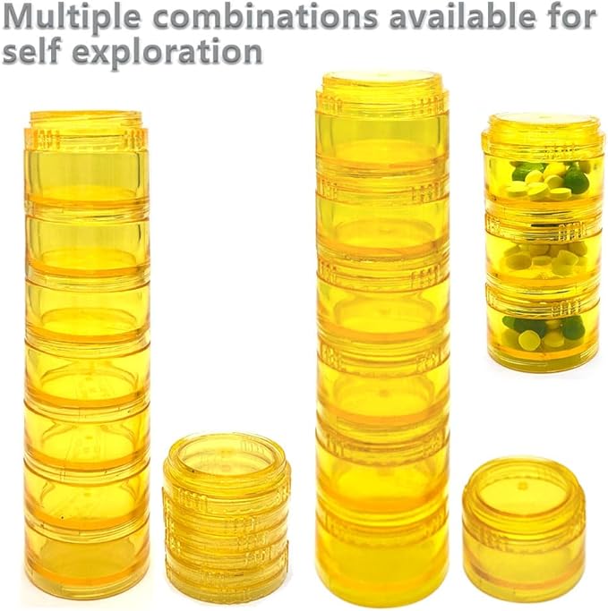 HaiSea Weekly Travel Pill Planner-Monthly Pill Organizer, Daily Month Pill Box-Separate AM/PM Compartments Colors Vary