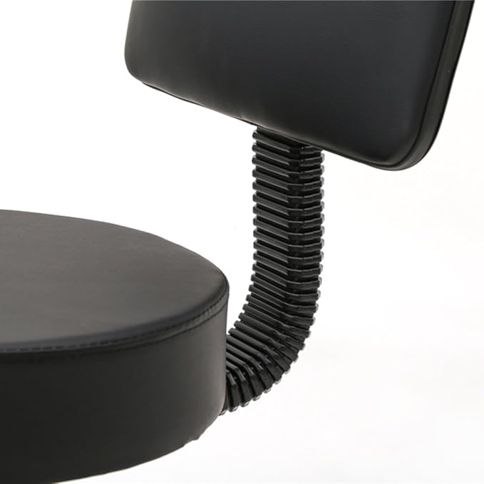 Modern Rolling Round Stool Chair,PU Leather Swivel Adjustable Rolling Stools,Ergonomic Swivel Salon Spa Barstools,Office Drafting Chairs,with Wheels,for Home, Kitchen, Medical, Lab (Black)