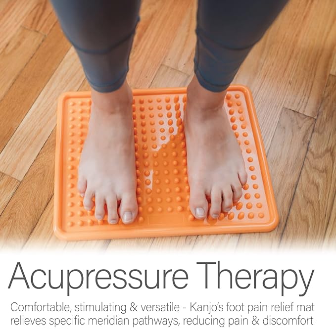 Kanjo Acupressure Foot Pain Relief Mat | Pressure Point Foot Massager for Plantar Fasciitis, Heel Pain & Arch Pain Relief | for Use at Standing Desk