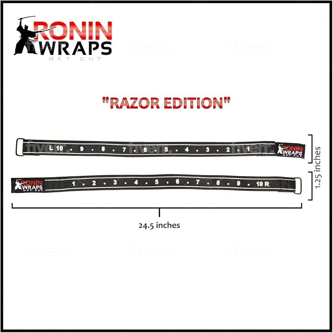 Ronin Wraps Razor Edition | Rigid BFR Occlusion Bands for Upper Body Training | Blood Flow Restriction Workouts
