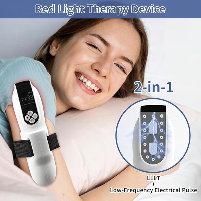 2-in-1 Red Light Therapy Device with Adjustable Strap, Dual Modes, Hands-Free Design for Daily Comfort