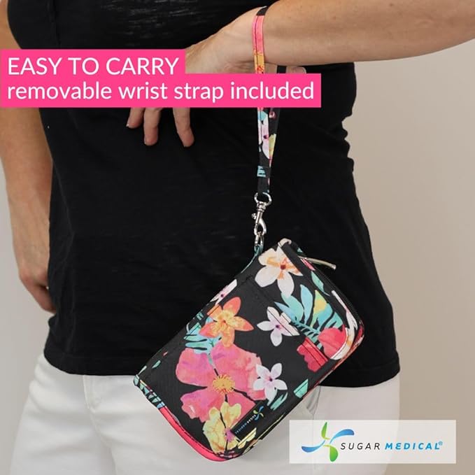 Sugar Medical Diabetes Supply Case |Diabetic Care Products | Diabetic Supplies Travel Organizer | Diabetic Supply Bag | Glucose Meter Kit | Diabetic Bags for Supplies | Glucometer Case (Aloha)