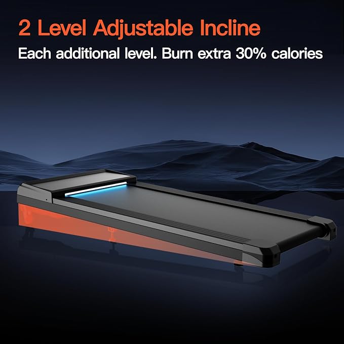 Under Desk Treadmill with Incline, Mini Walking Pad, Treadmills for Home Office, Portable Walking Treadmills with Wheel