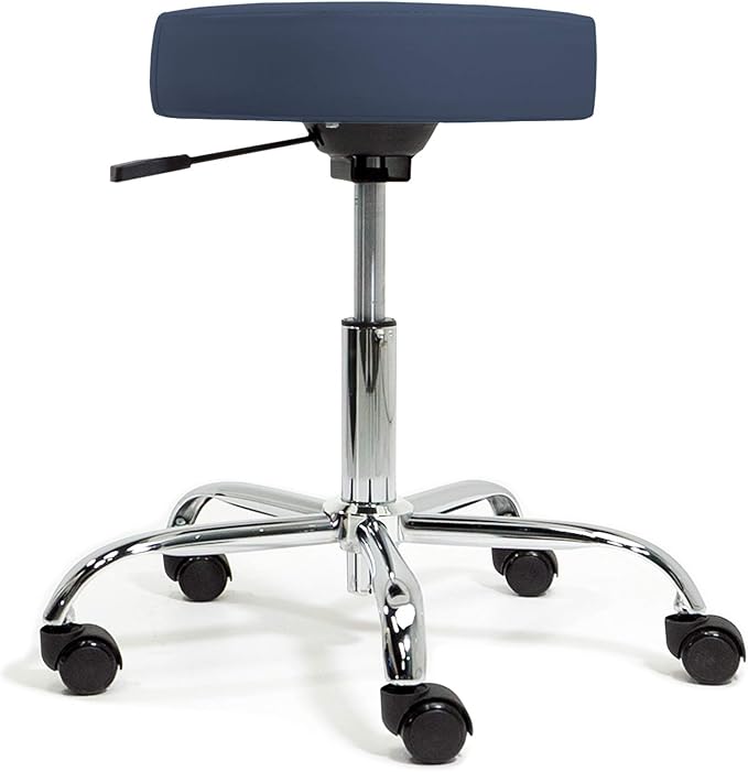 EARTHLITE Pneumatic Massage Salon Drafting Stool - No Leaking (vs. Hydraulic), Adjustable, Rolling, CFC-Free / Medical Spa Facial Chair