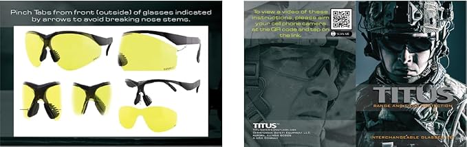 TITUS Professional Multi Lens Interchangeable Range Set, Eye Protection & Vision Enhancing Safety Glasses