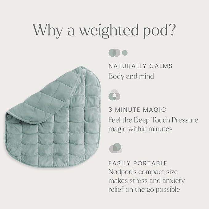 nodpod Body 6.5lb Patented Compact Weighted Blanket I Perfect for Relaxation, Sleeping & Travel l I Glass Bead Filled, Machine Washable (29" x 24") - Sage