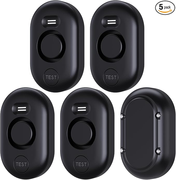 5 Pack WD60 Water Leak Detectors for Home, 100dB Water Sensor Alarm for Basement, Leakage Detection Device for Pipe/Drain/Under Sink Drip, Floor Flood in Bathroom/Kitchen/Toilet/Laundry Room, Black