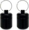 2-Pack Aluminum Pill Holder Keychain, Waterproof Mini Pill Box with Key Ring for Travel, Purse & Backpack